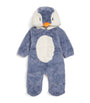 Faux Fur Penguin Sleepsuit (0-24 Months) BLUE