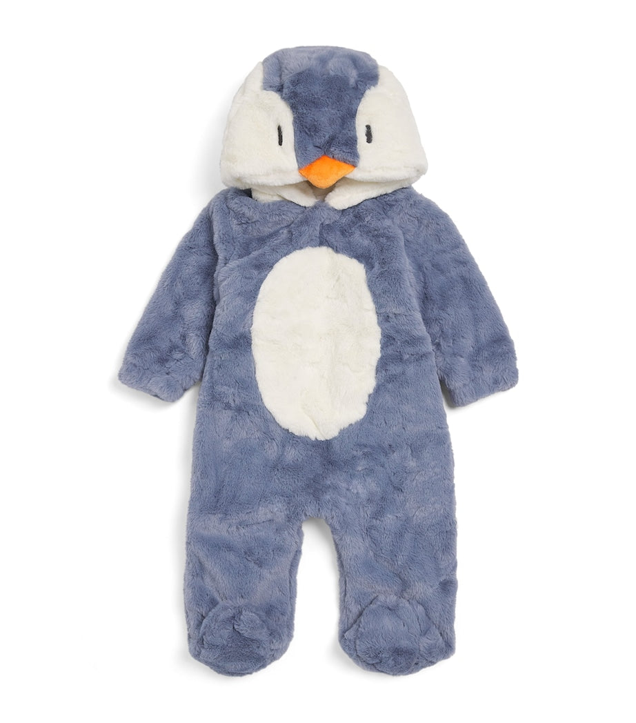 Faux Fur Penguin Sleepsuit (0-24 Months) BLUE