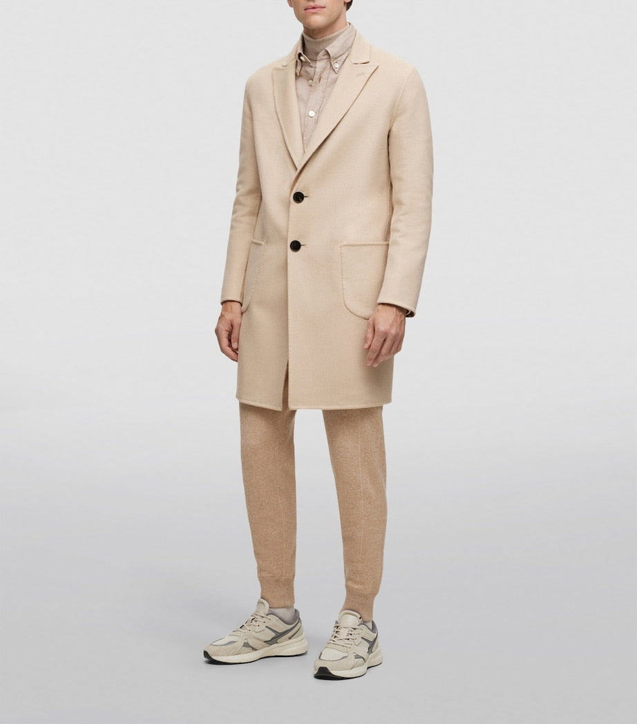 BOSS Beige Camel Hair Overcoat