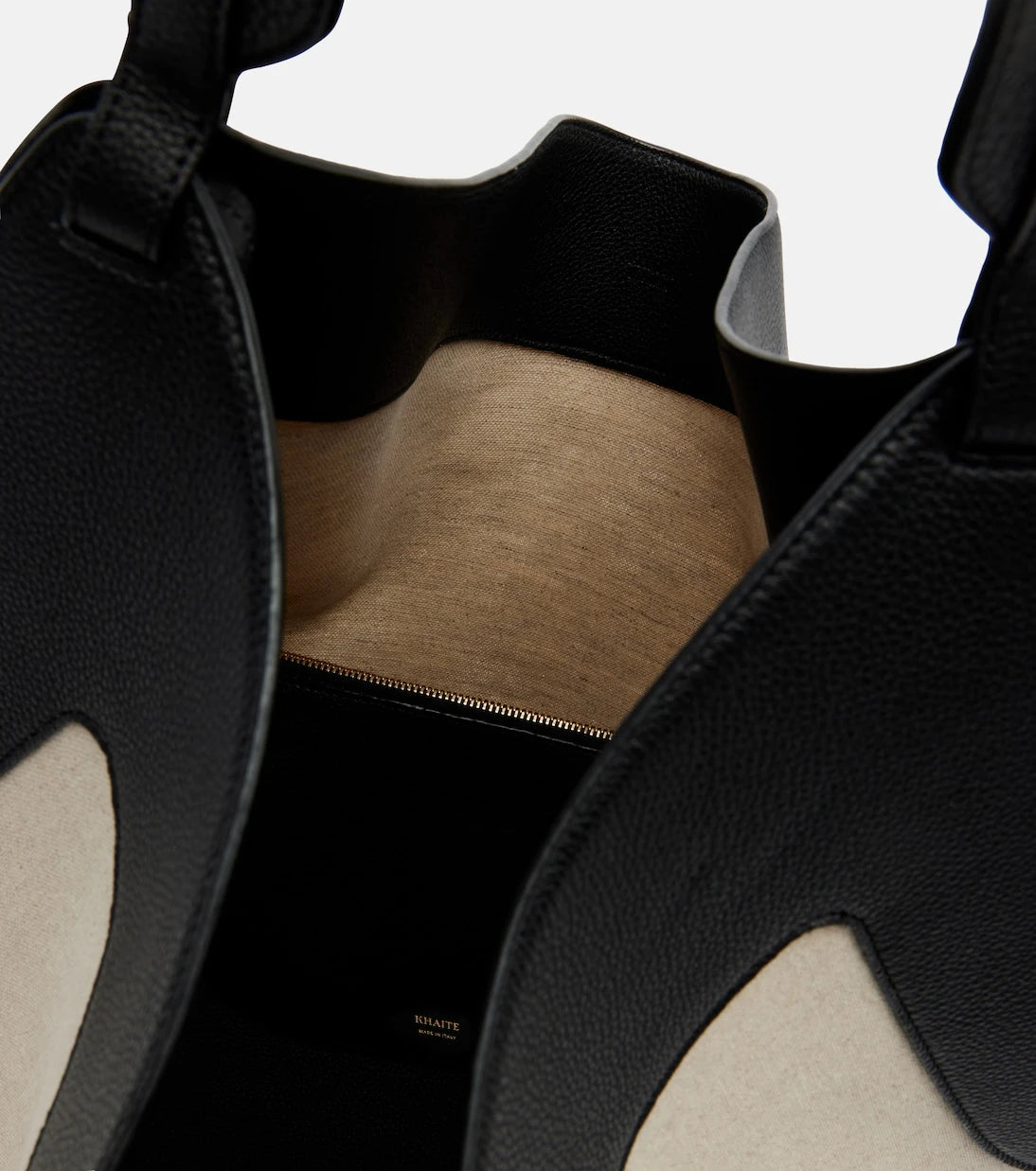 Khaite - Lotus Medium leather-trimmed canvas tote bag