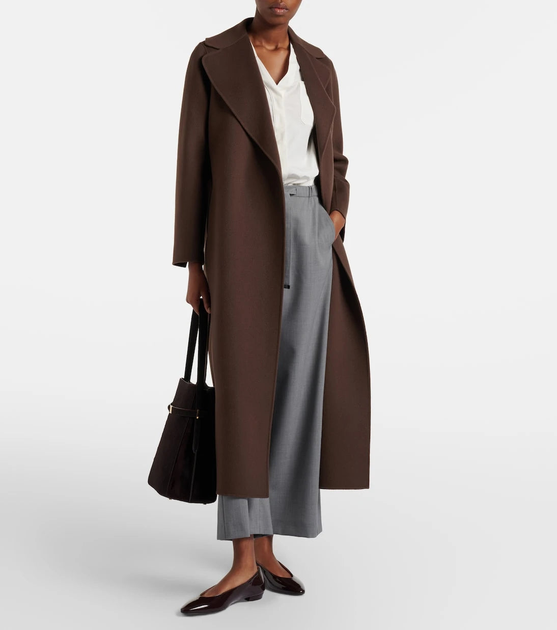 'S Max Mara - معطف بولدو من صوف الفيرجن ملفوف