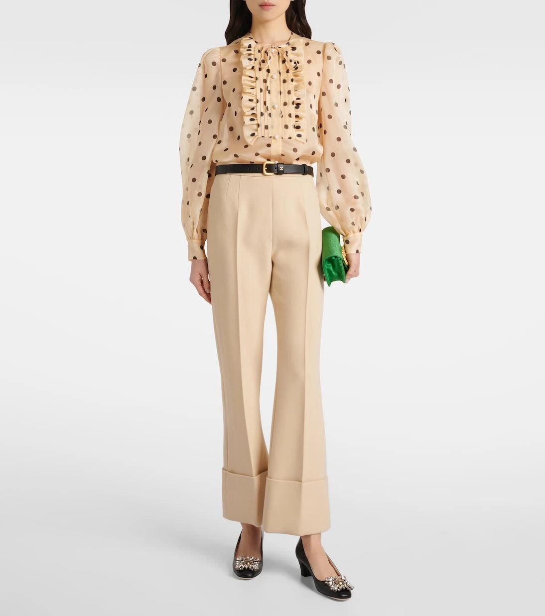 Valentino - Polka-dot silk organza blouse