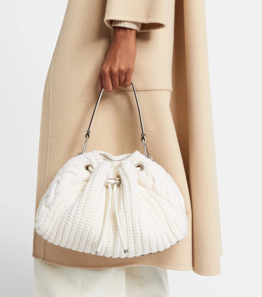 Jimmy Choo - Cinch cable-knit bucket bag