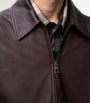 Burgundy Leather Aviator Jacket