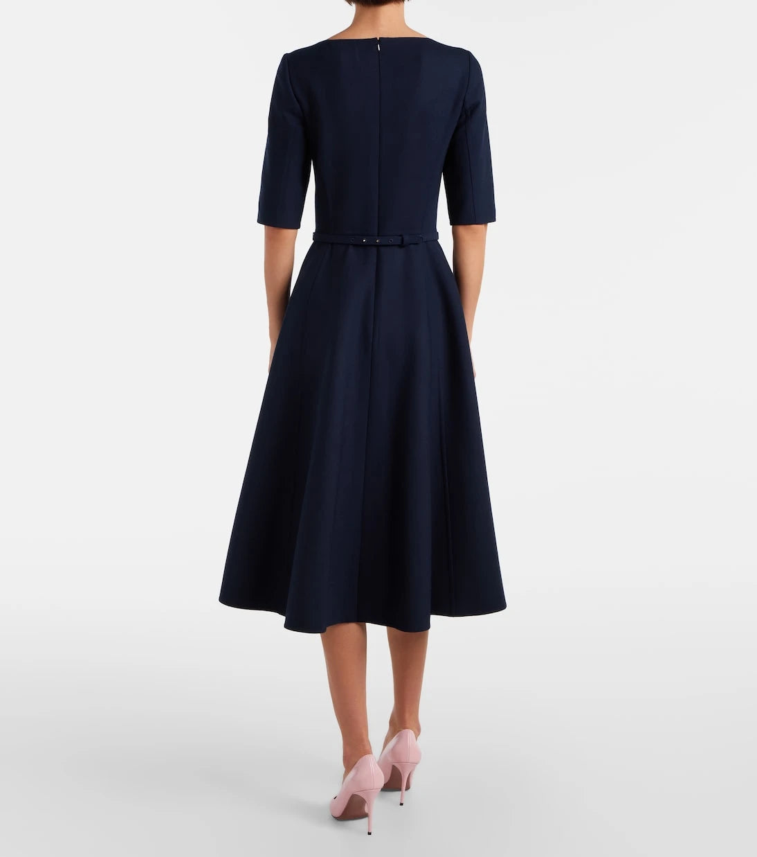 Oscar de la Renta - Belted wool-blend midi dress