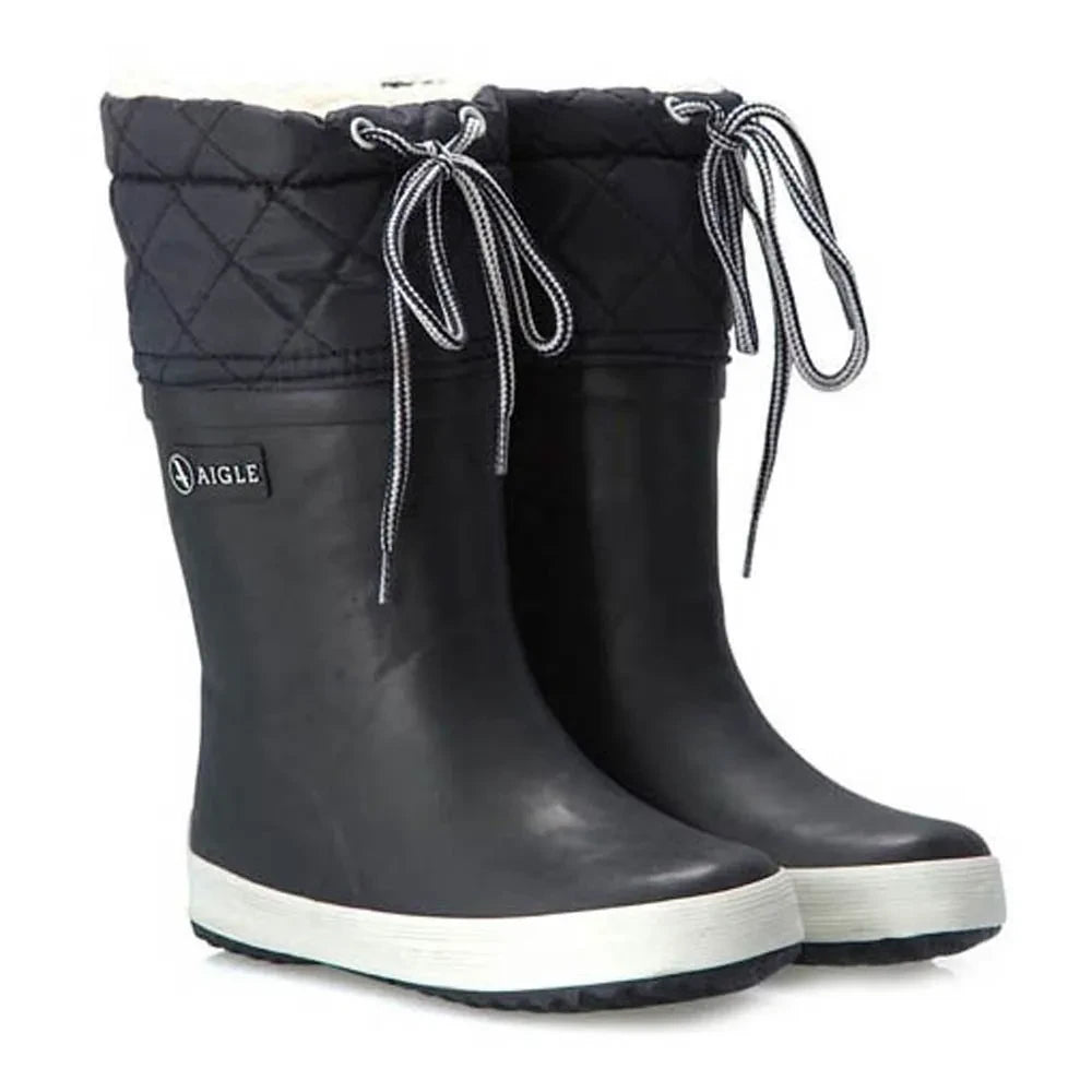 Aigle - Fur-Lined Showerproof Snow Boots | Navy blue
