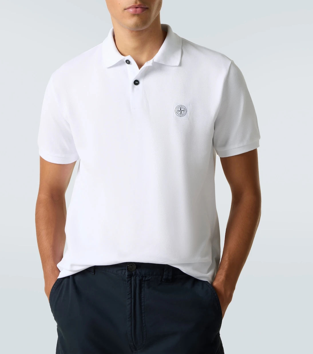 Stone Island - Compass cotton piqué polo shirt