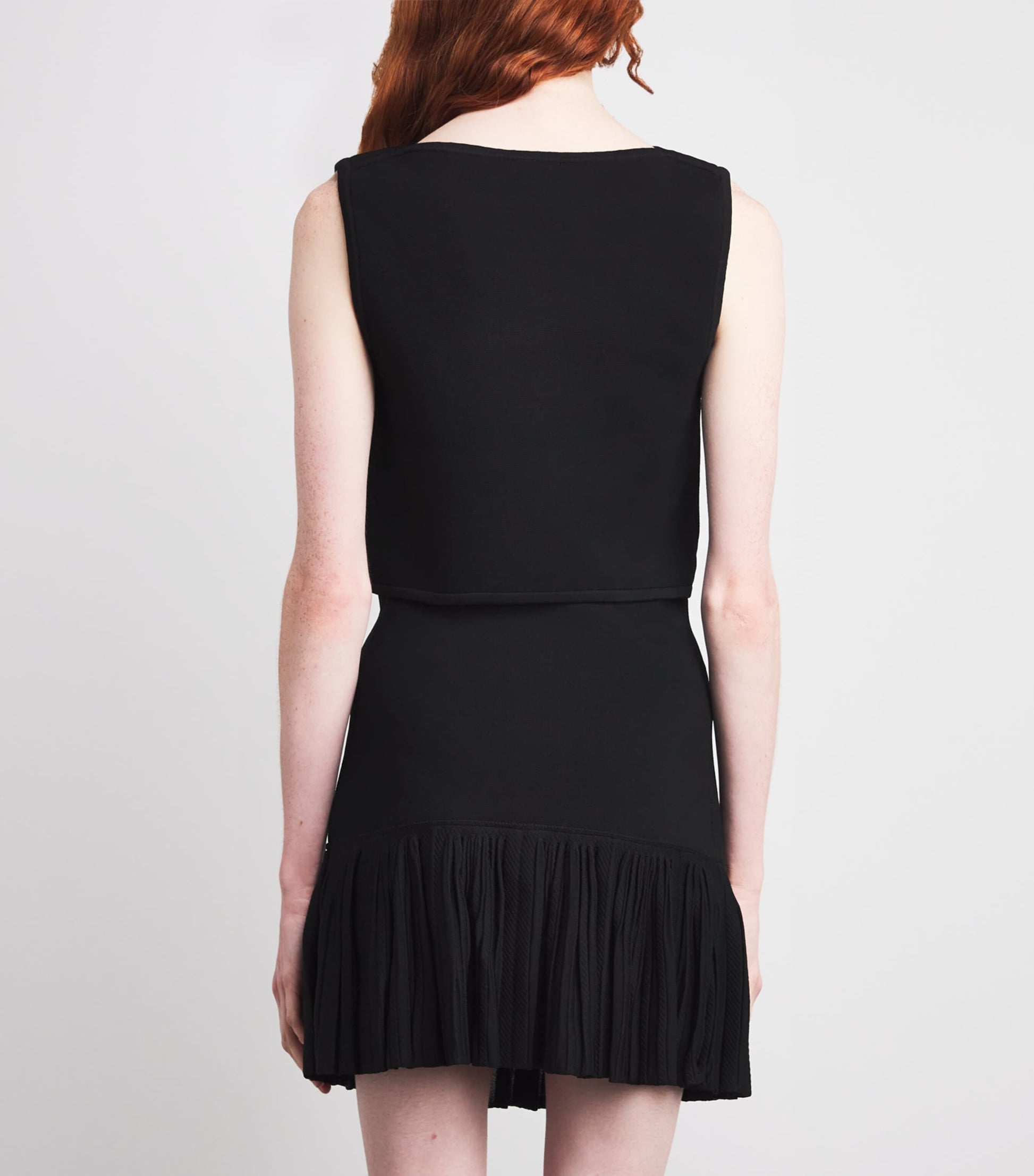 Black Button-Embellished Cropped Sweater