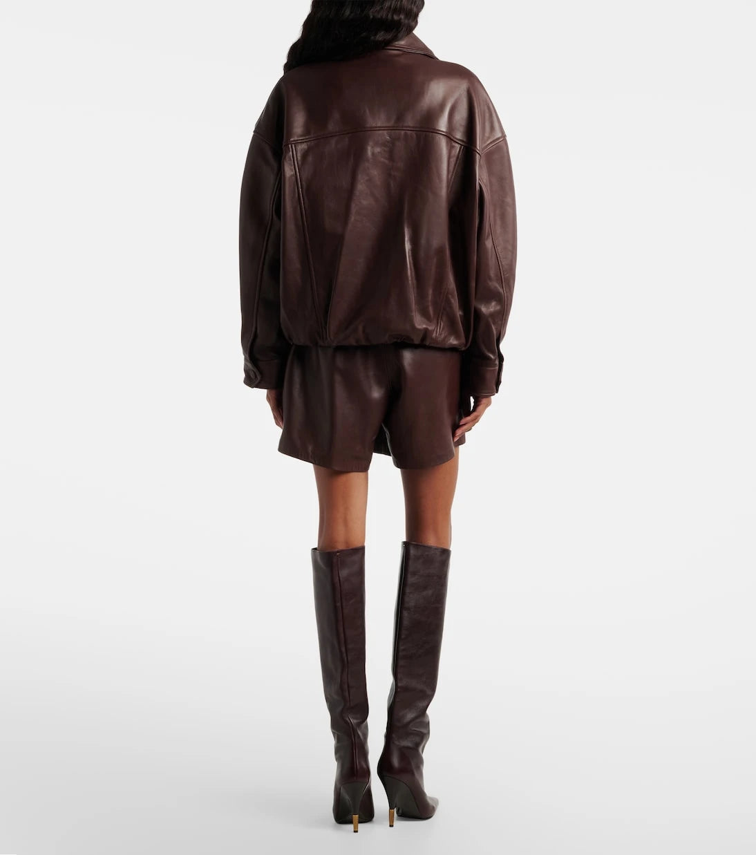 Nour Hammour - Jonah pleated leather shorts