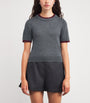 Sandro Paris Black Wool Short-Sleeve Sweater