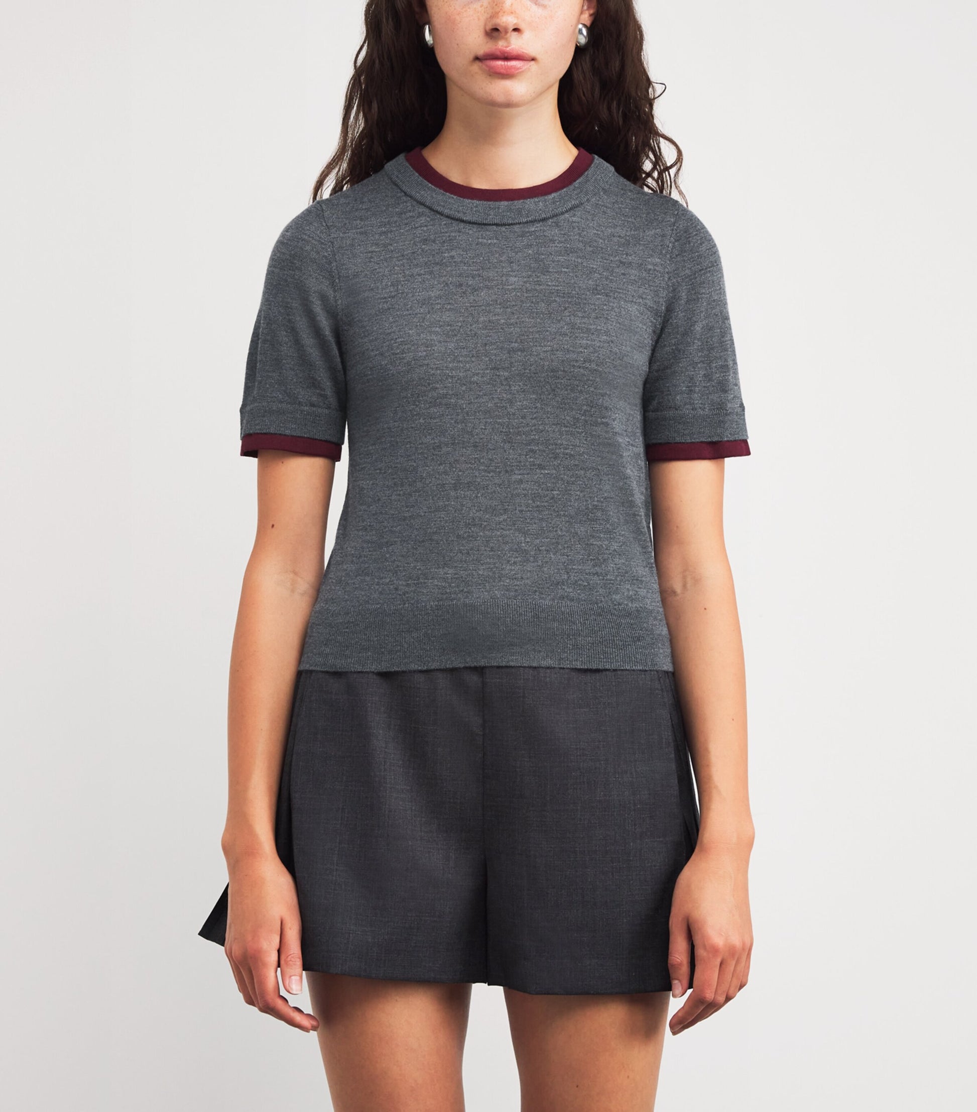 Sandro Paris Black Wool Short-Sleeve Sweater