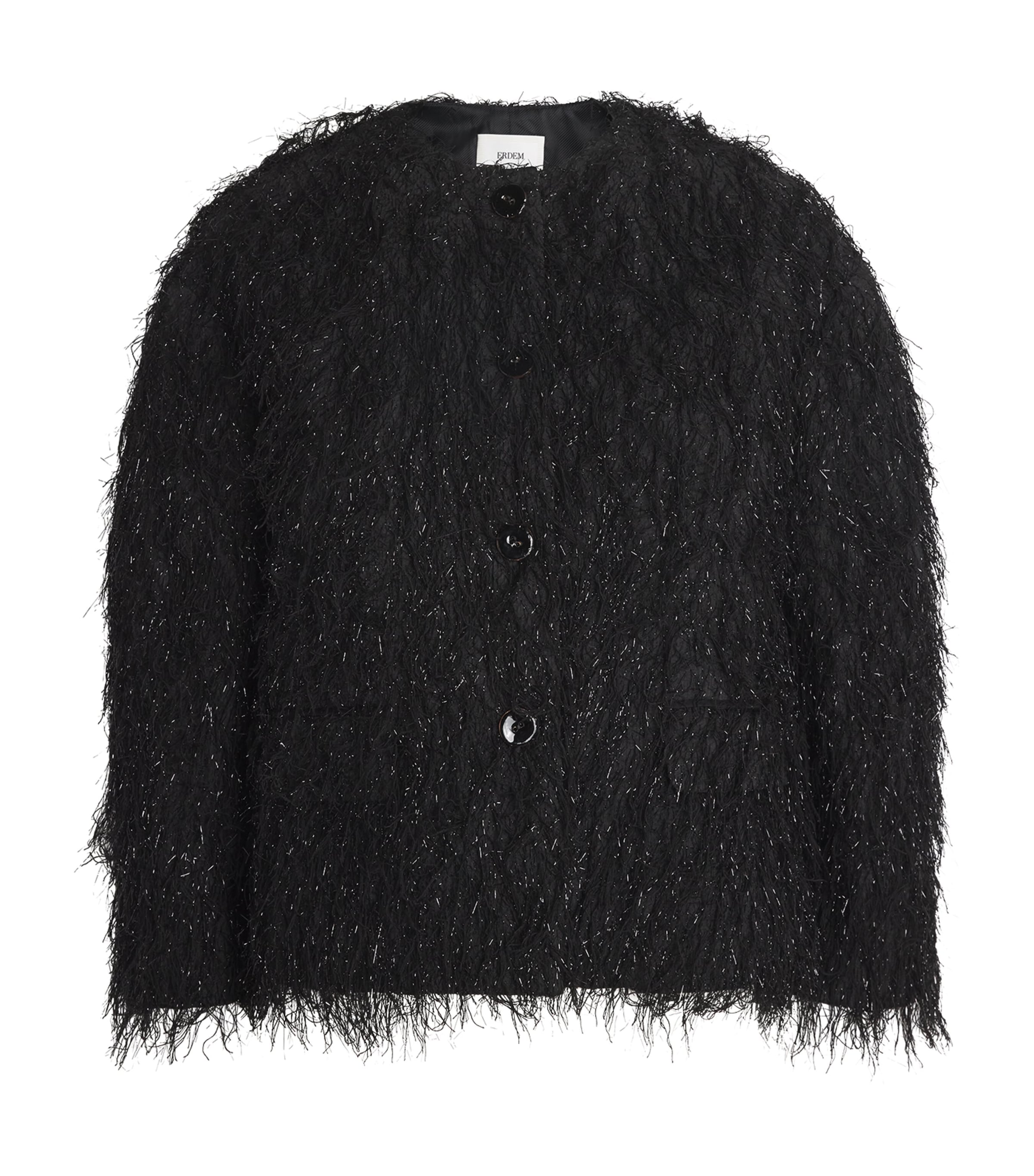 Erdem Black Fil Coupé Cropped Jacket