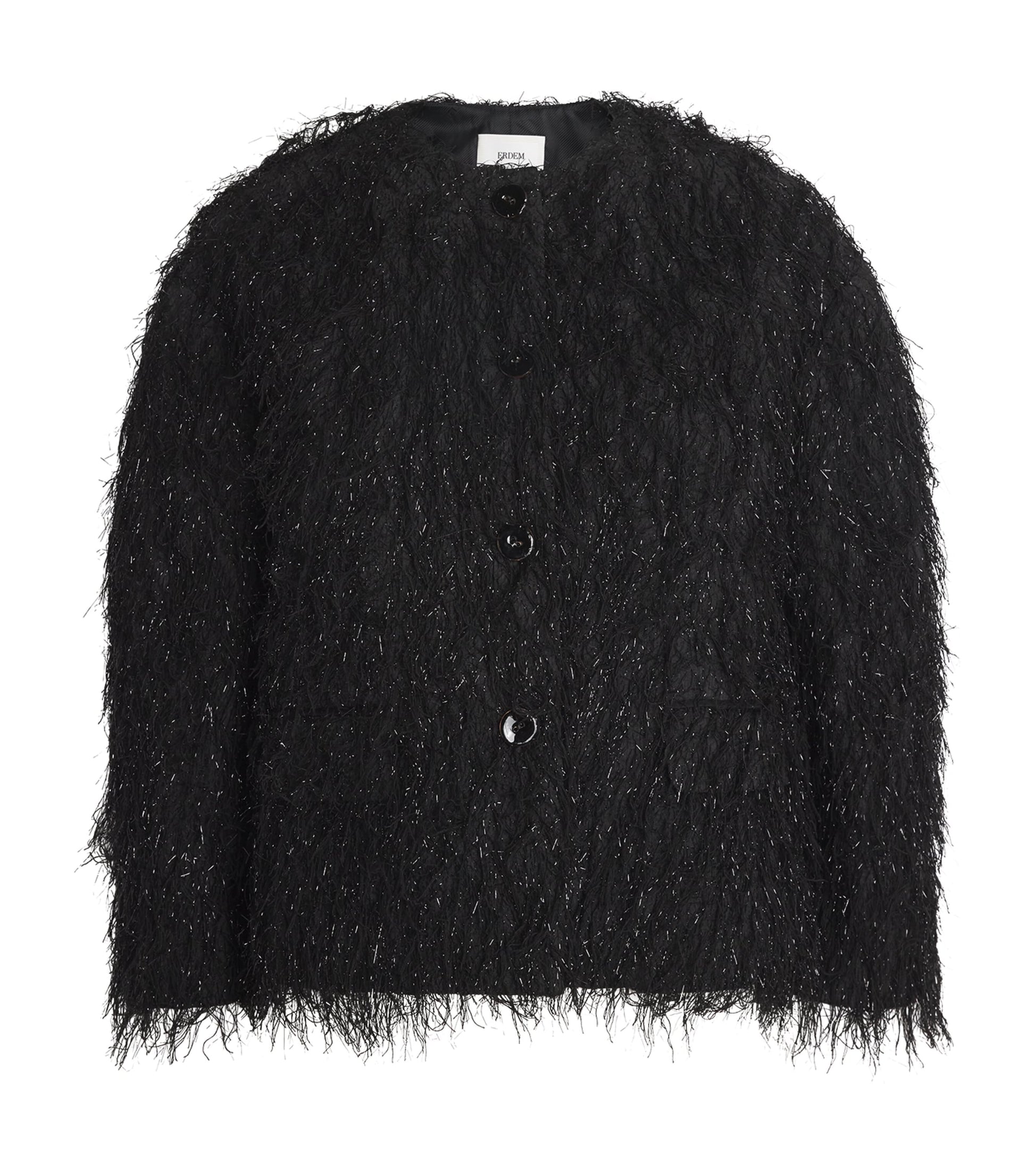 Erdem Black Fil Coupé Cropped Jacket