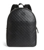 Leather Embossed-Logo Backpack