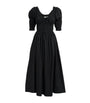 DÔEN Black Organic Cotton-Blend Ischia Midi Dress