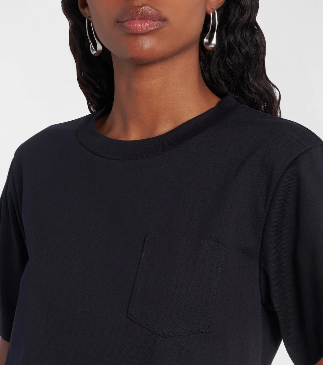 Sacai - Striped cotton minidress