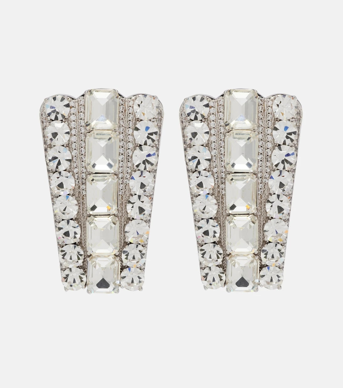 Self-Portrait - Crystal-embellished drop earrings