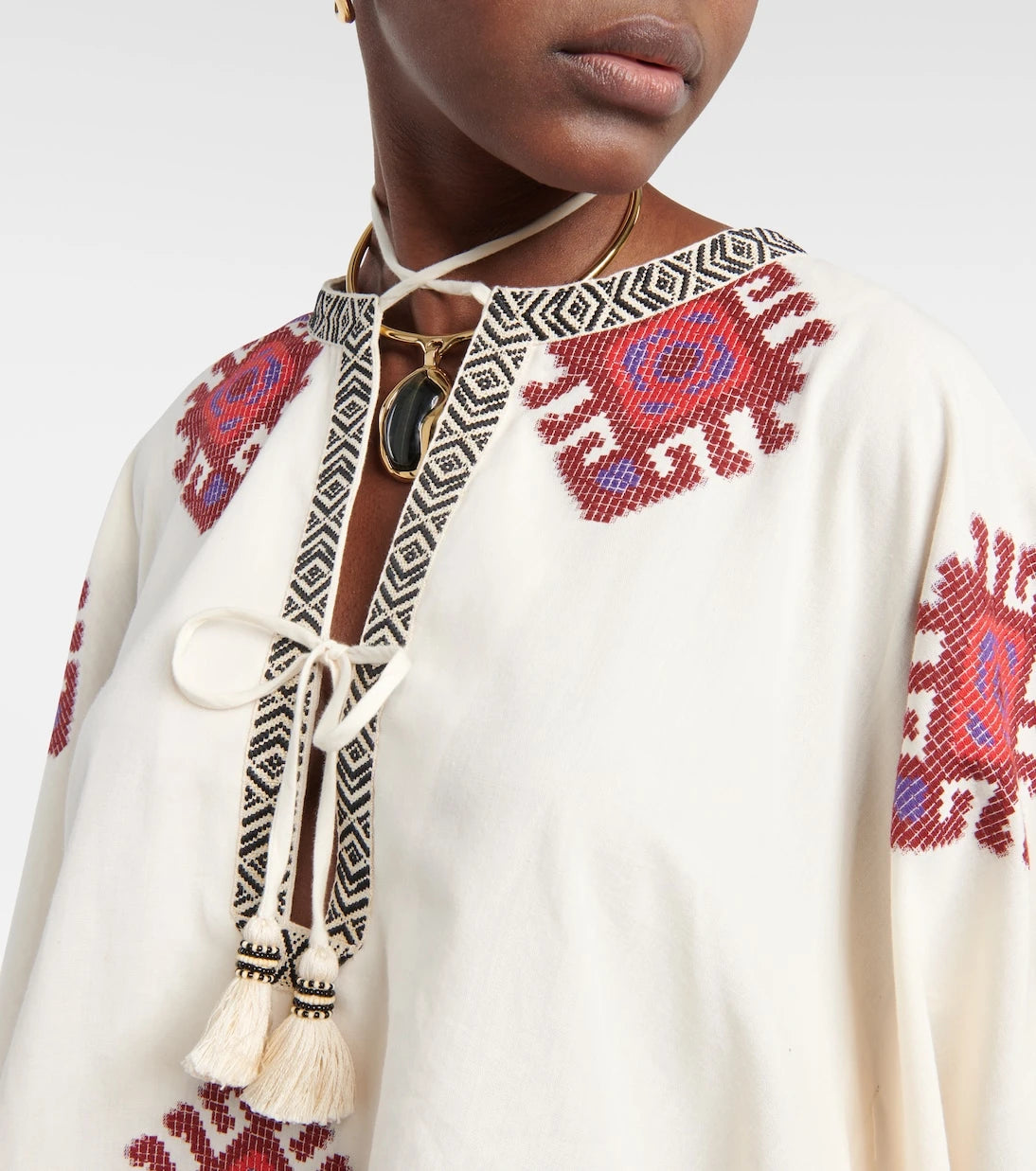 Johanna Ortiz - Fringed cotton top