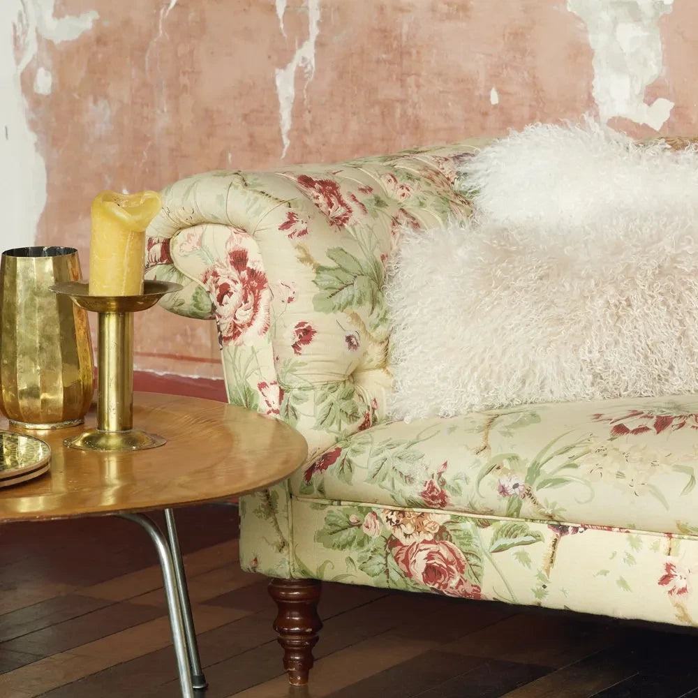 Maison de Vacances - Tibetan Goatskin Cushion | Ochre