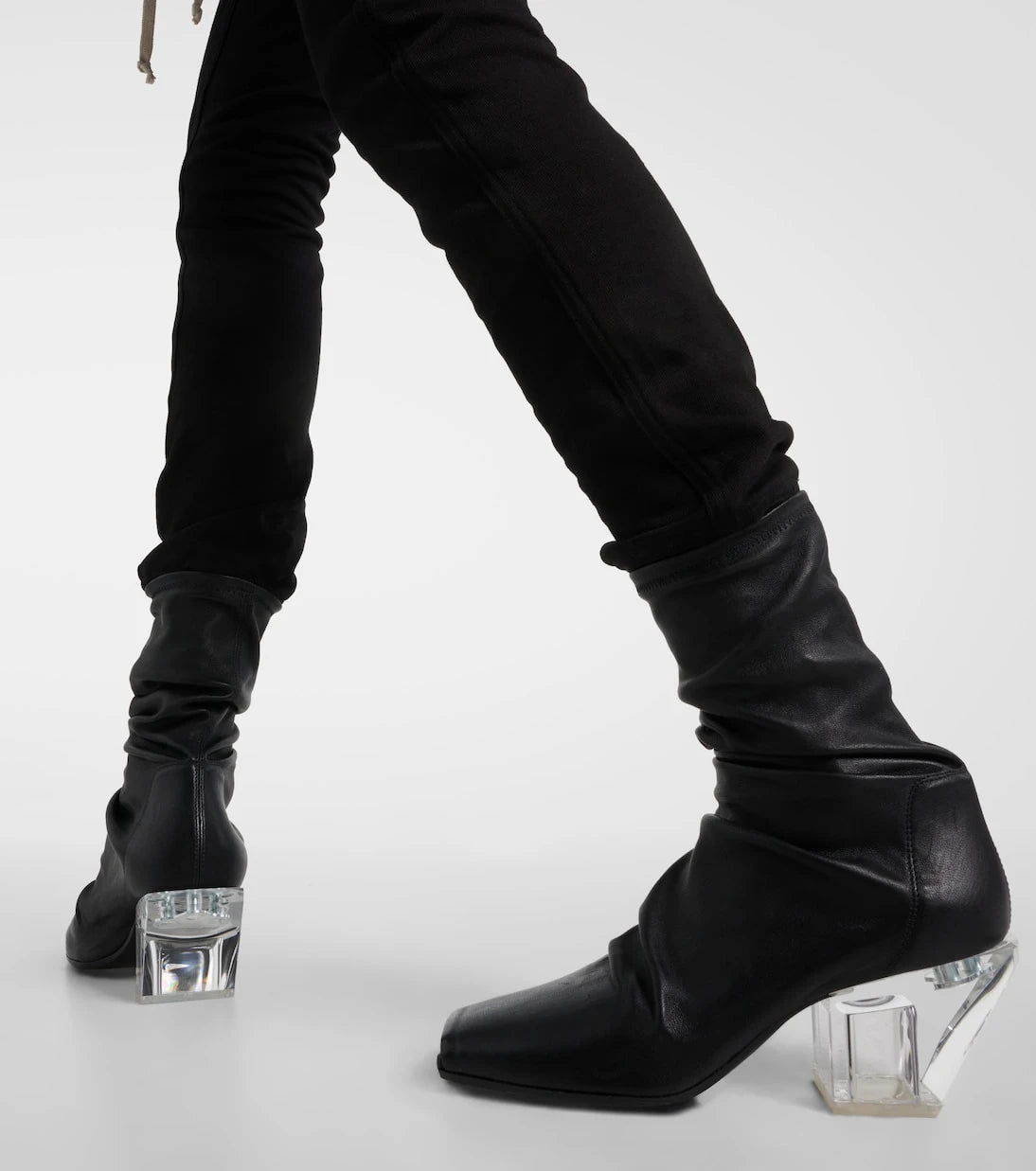 Rick Owens - Stretch leather ankle boots
