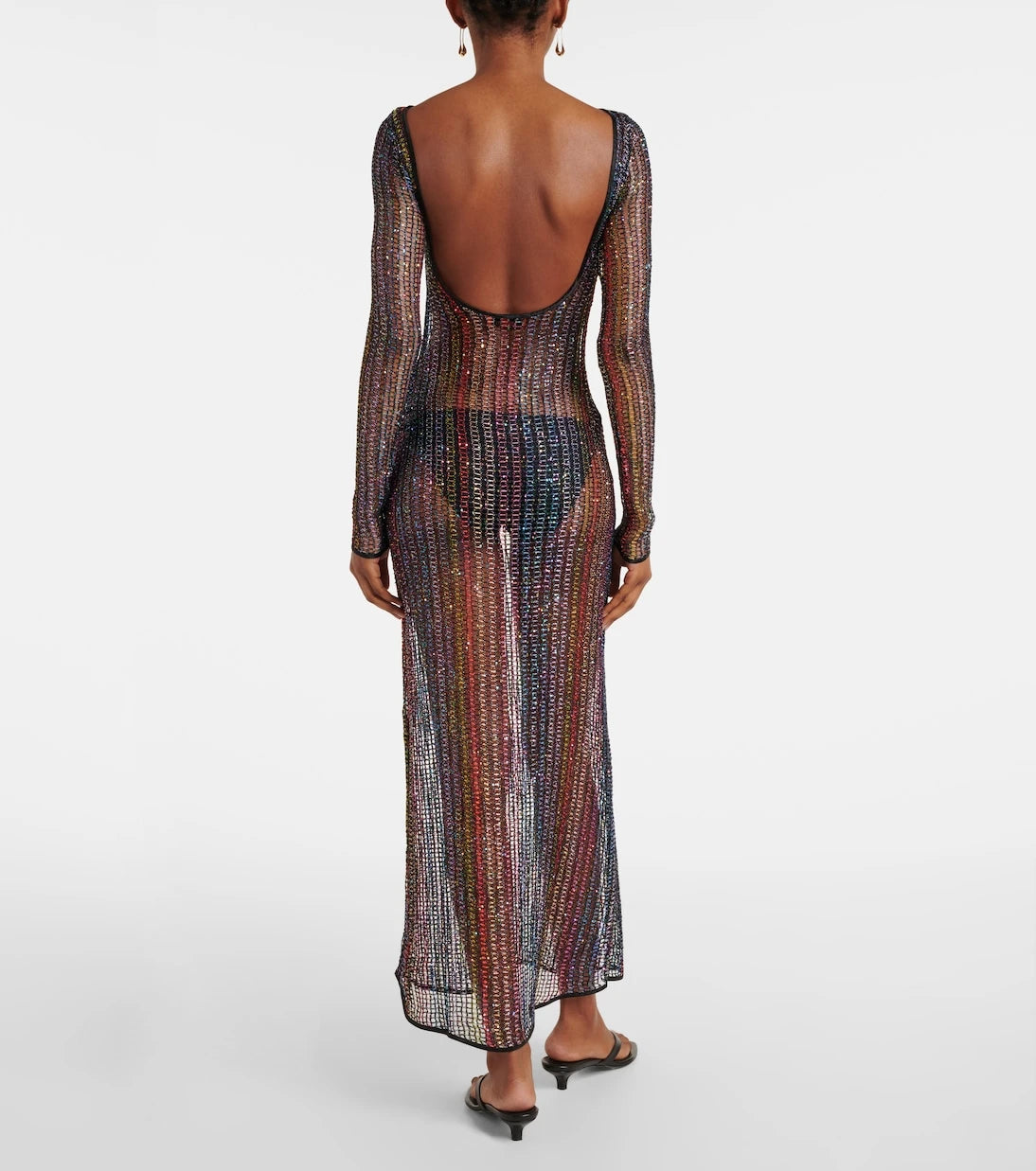 Missoni - فستان طويل مكشوف الظهر بقصة شفافة