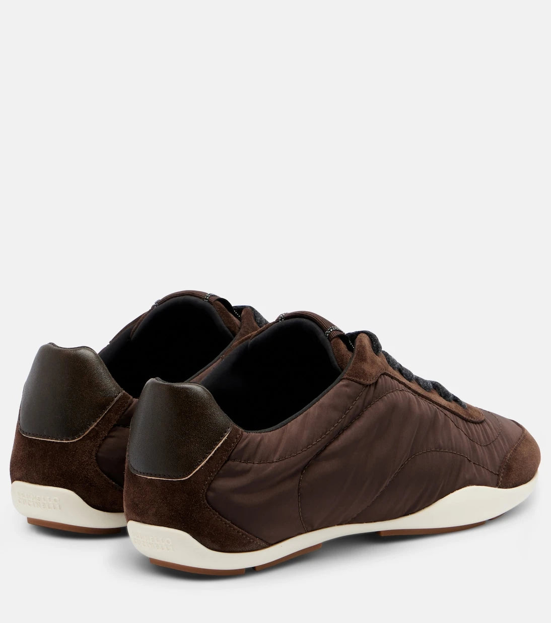 Brunello Cucinelli - Monili suede-trimmed sneakers