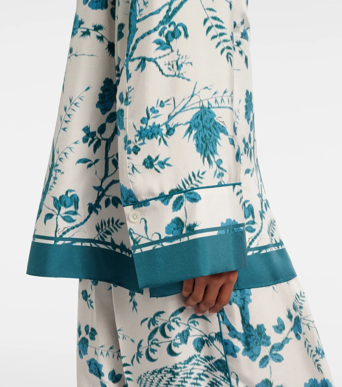 Erdem - Floral silk pajama shirt