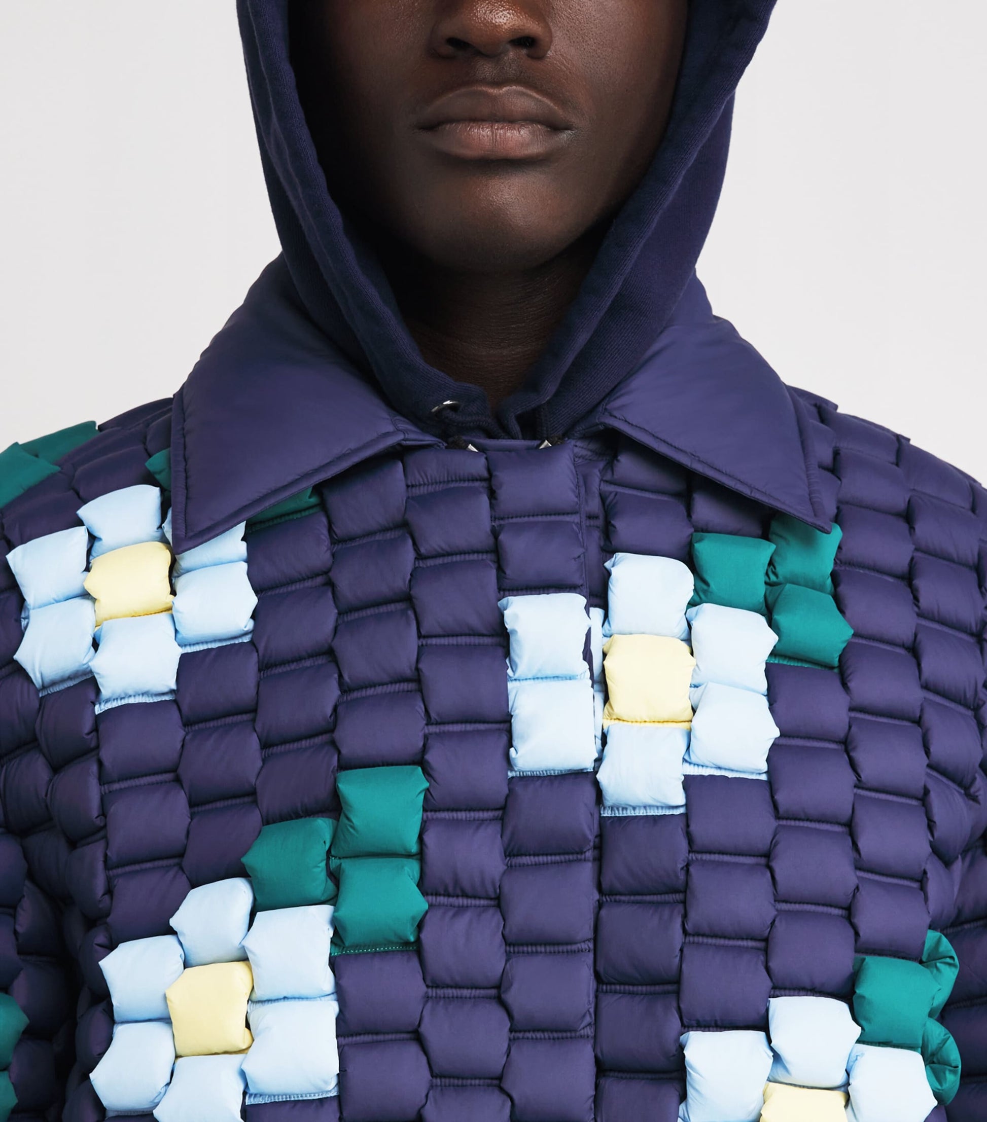 Raxxy Navy 3D Down-Filled Floral Puffer Jacket