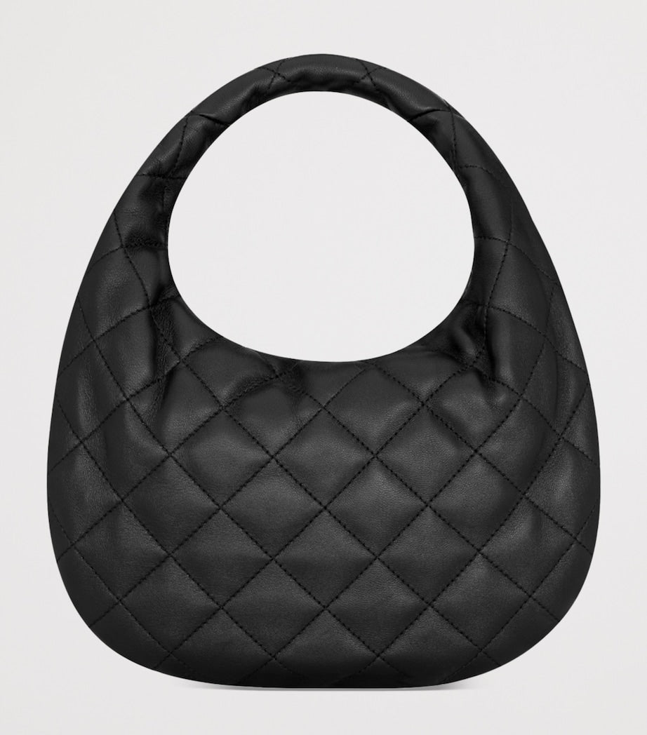 Saint Laurent Black Icarino Quilted Top-Handle Bag
