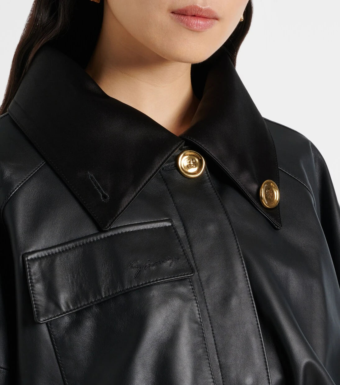 Givenchy - Cropped leather jacket