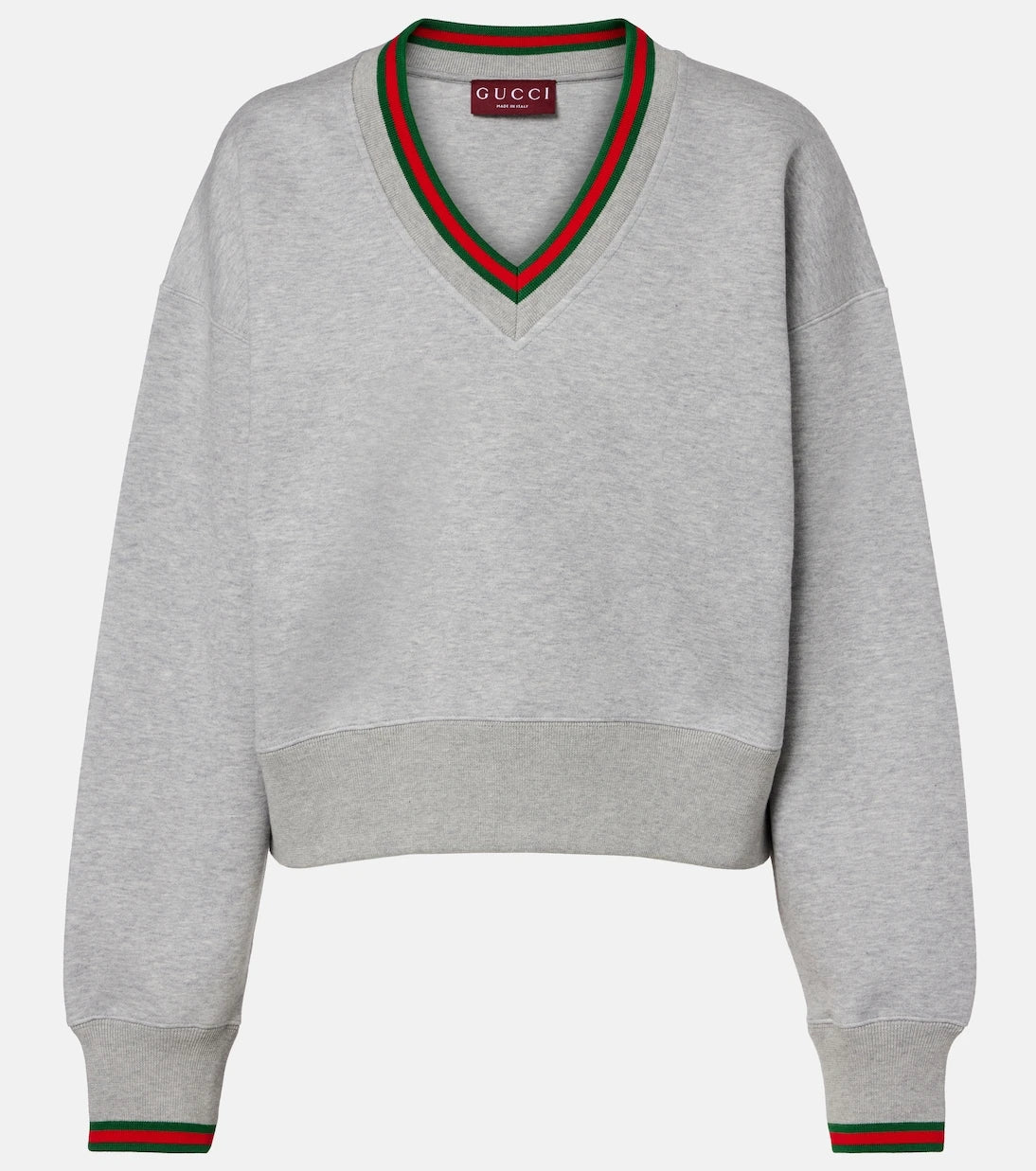 Gucci - Web Stripe cotton-blend jersey sweatshirt