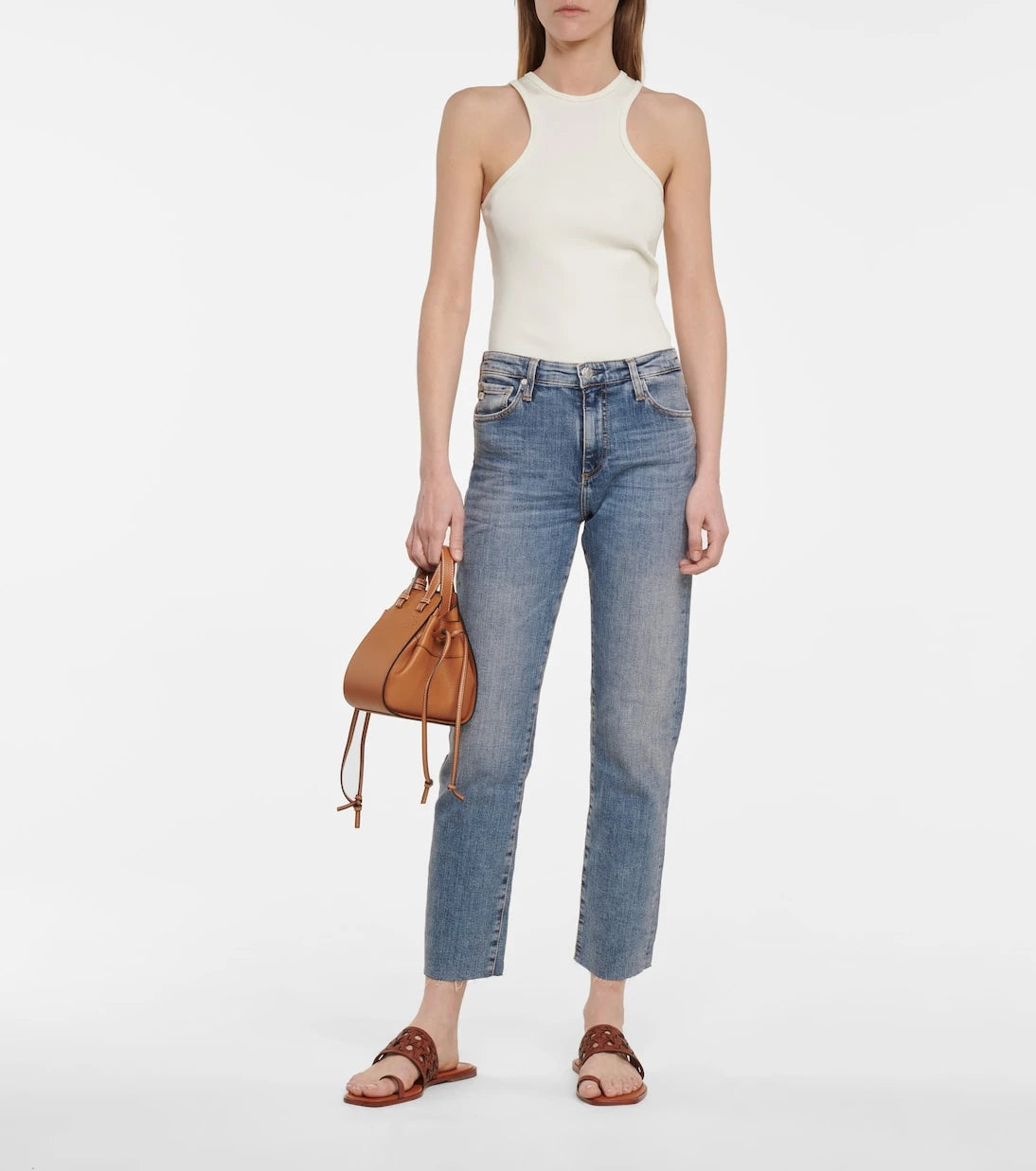 AG Jeans - بنطلون جينز إيزابيل بخصر مرتفع وقصّة مستقيمة