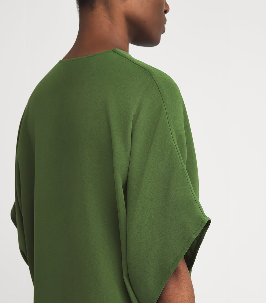 Green Silk Crepe Dress