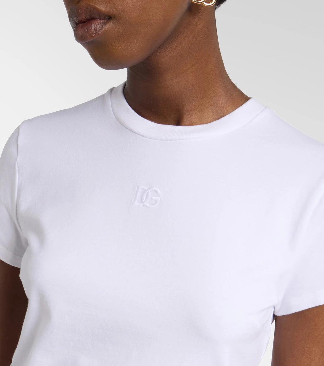 Dolce&Gabbana - Embroidered cotton-blend jersey T-shirt
