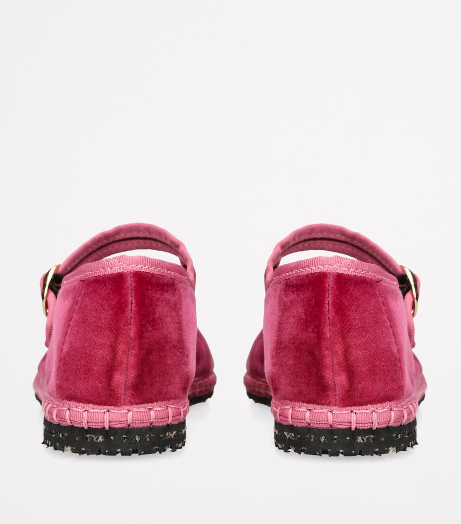 Pink Velvet Frances Mary Janes