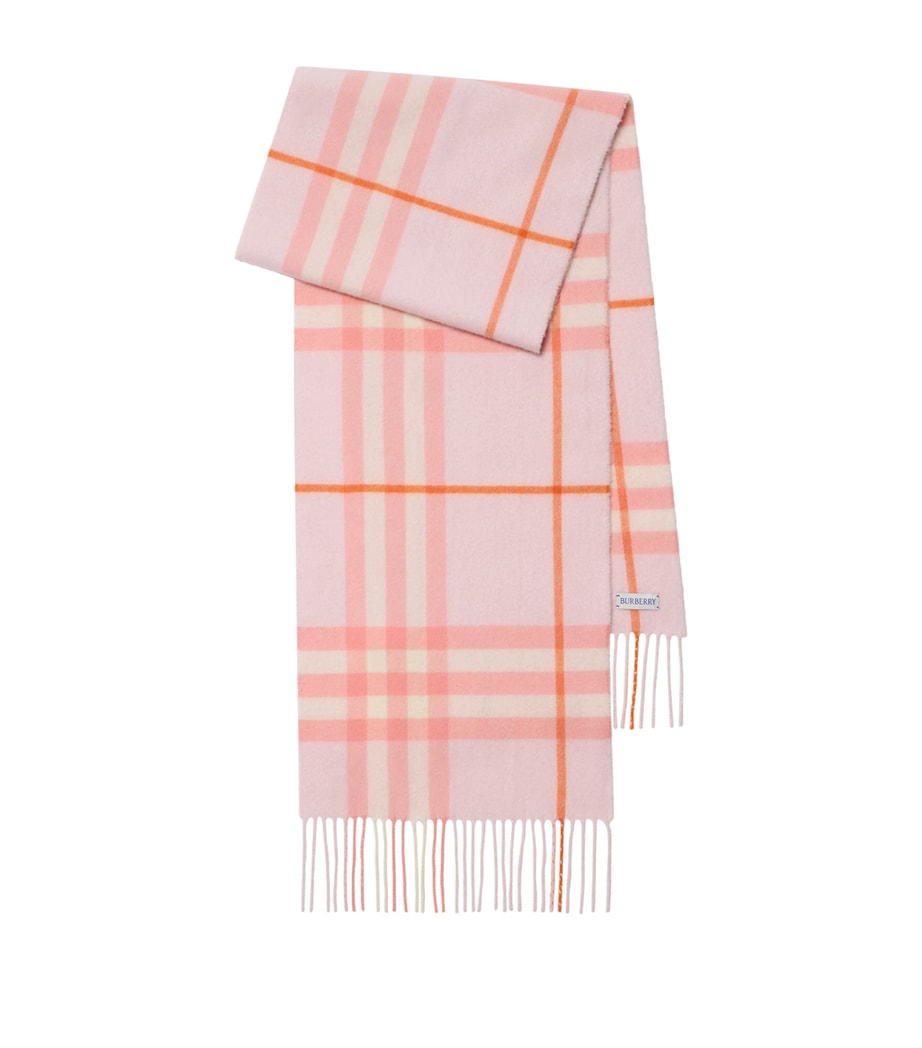 Burberry Pink Cashmere Check Scarf