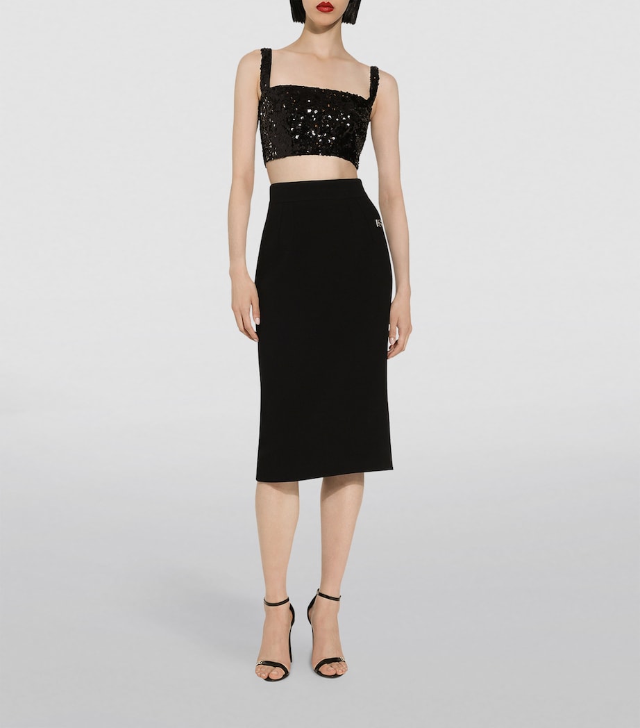 Dolce & Gabbana Multi Sequin Sleeveless Crop Top