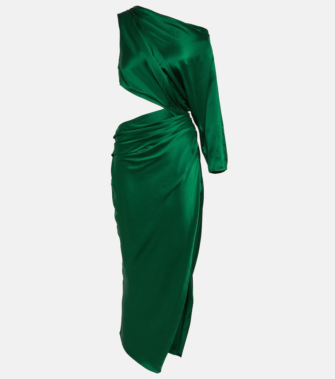 The Sei - Cutout one-shoulder silk satin midi dress