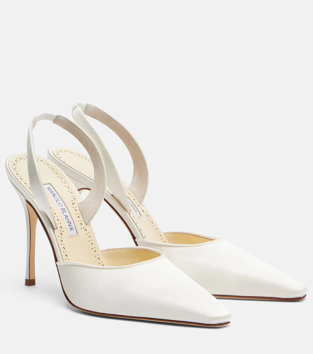Manolo Blahnik - Borelapla satin slingback pumps