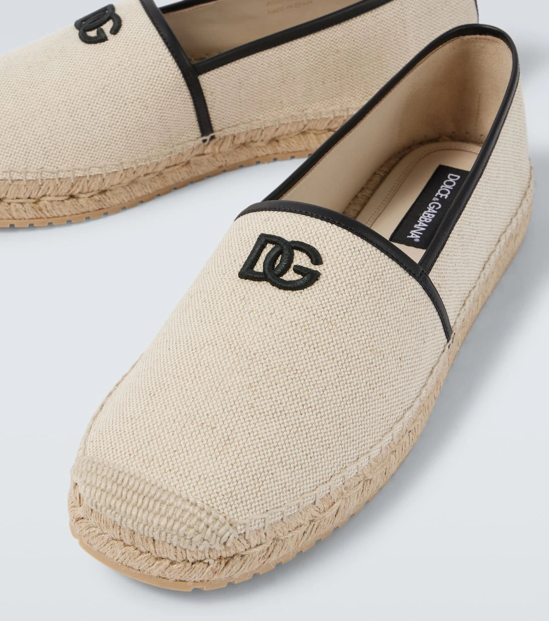 Dolce&Gabbana - DG Leather-trimmed espadrille sandals