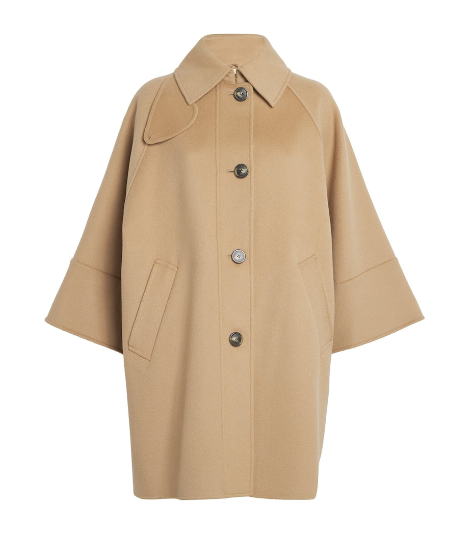 Weekend Max Mara Beige Wool-Blend Quilted Dolman Coat