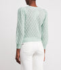 Alice+Olivia White Cashmere Puff-Sleeve Doris Cardigan