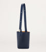 Blue Medium Leather Pebble Bucket Bag