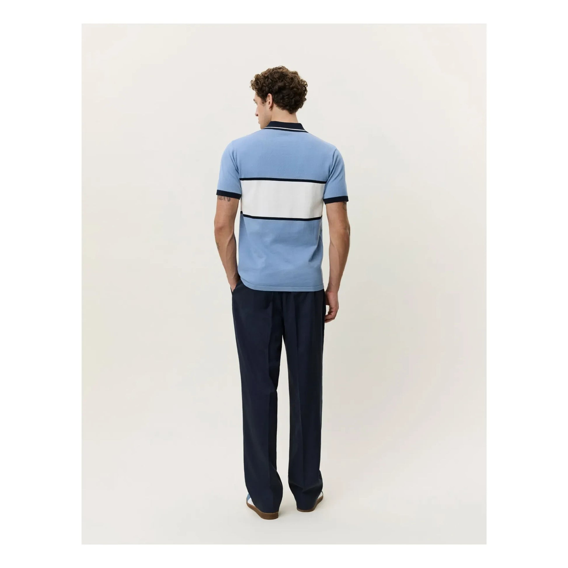 Les Deux - Zipped polo shirt | Light blue