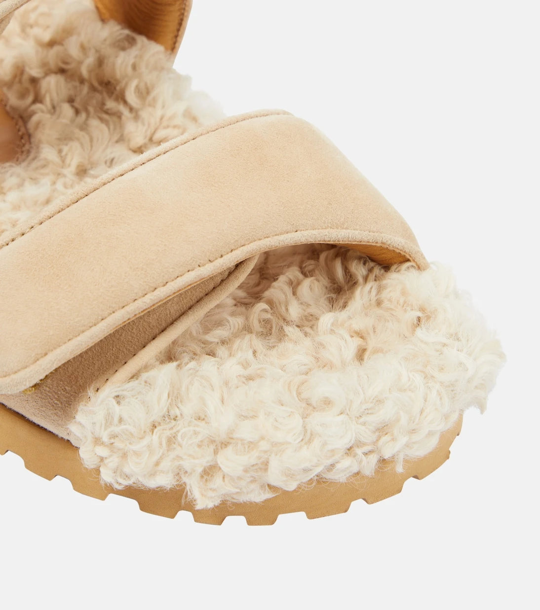Gia Borghini - Alvine suede and shearling slides