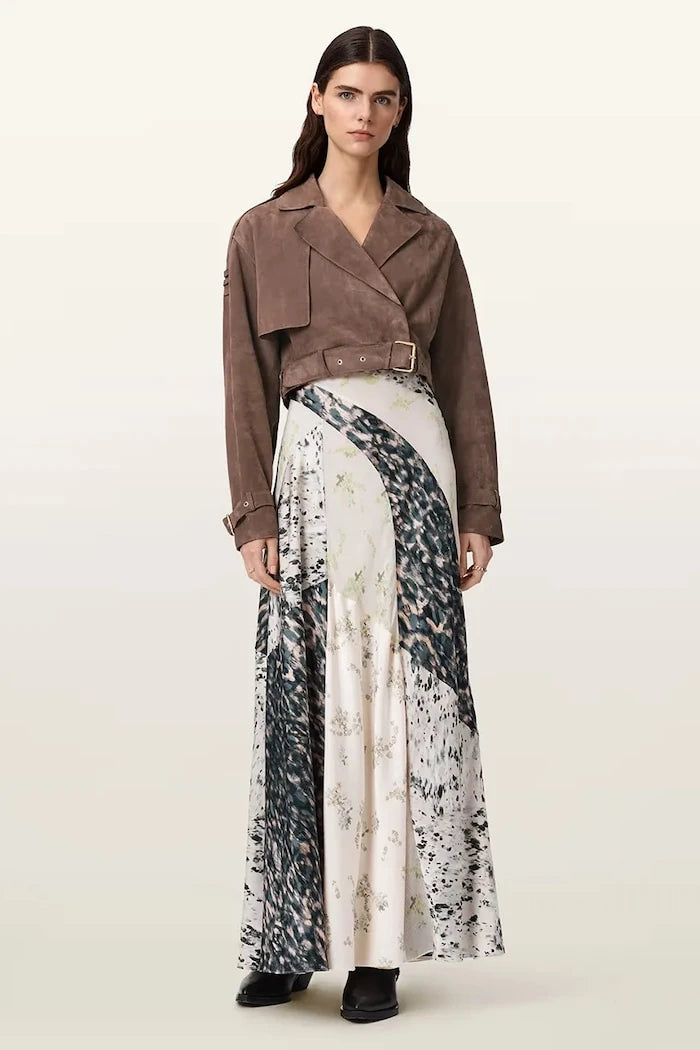 AllSaints süet kadın biker ceketi OPHELIA