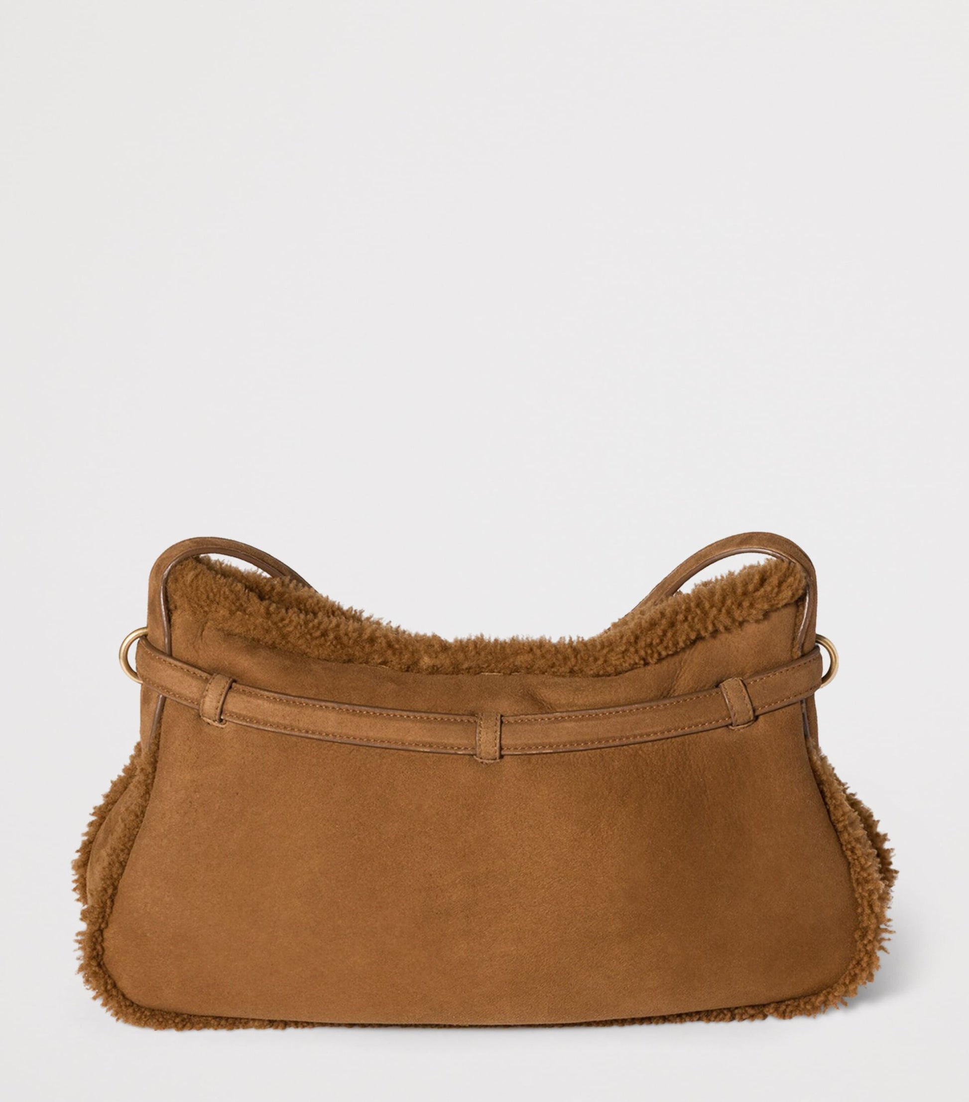 Suede-Shearling Aventure Shoulder Bag