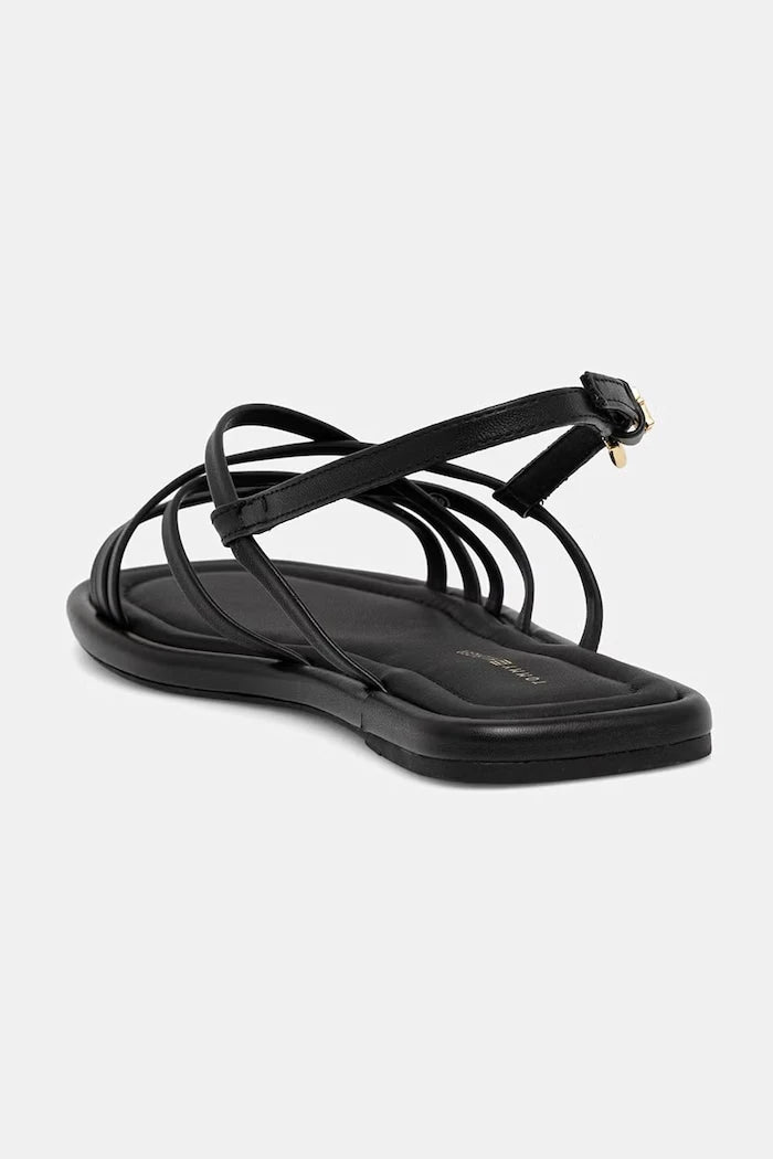 Tommy Hilfiger Kadın Deri Sandalet FLAT STRAPPY SANDAL LTH