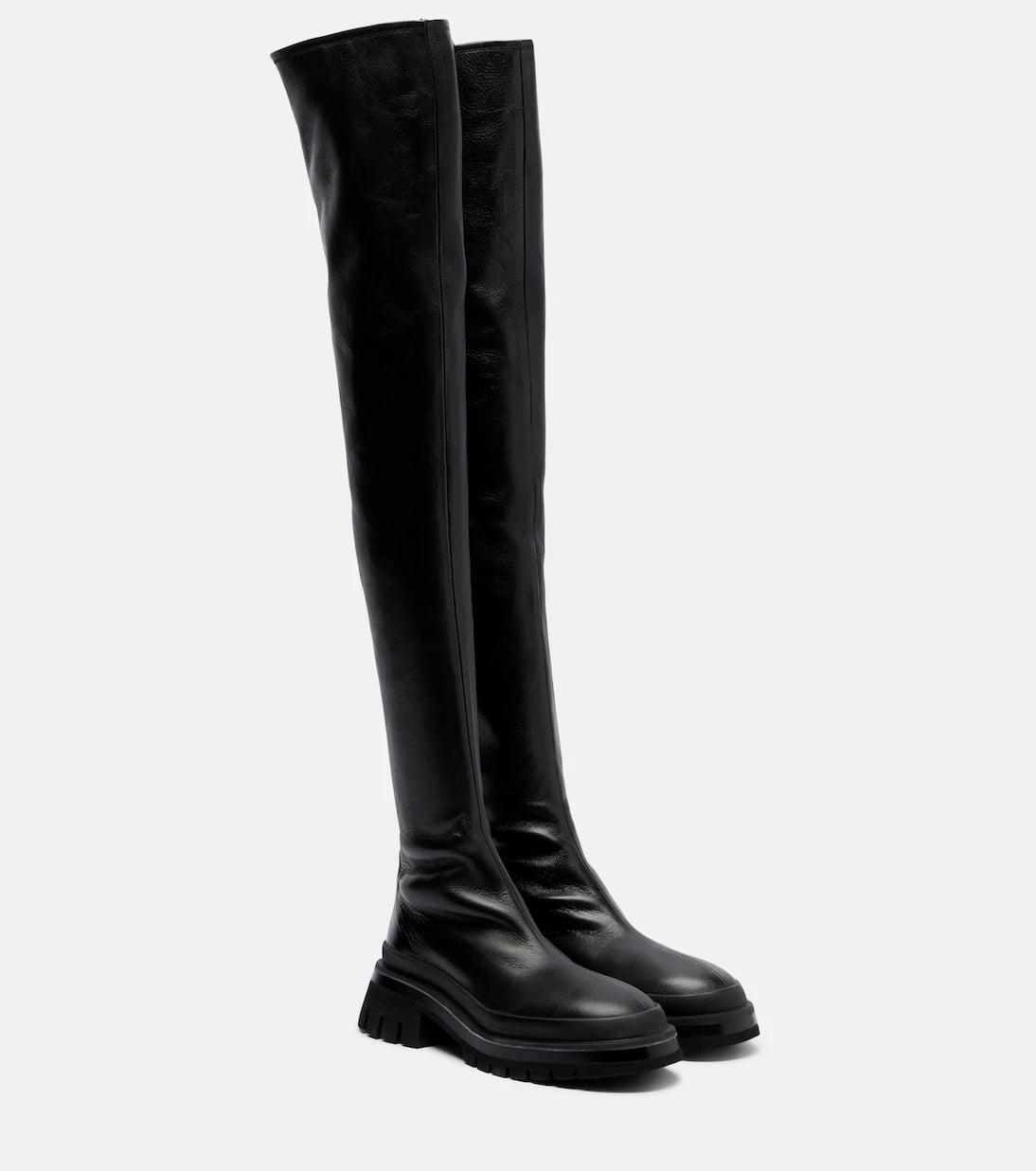 Khaite - Fallon leather over-the-knee boots