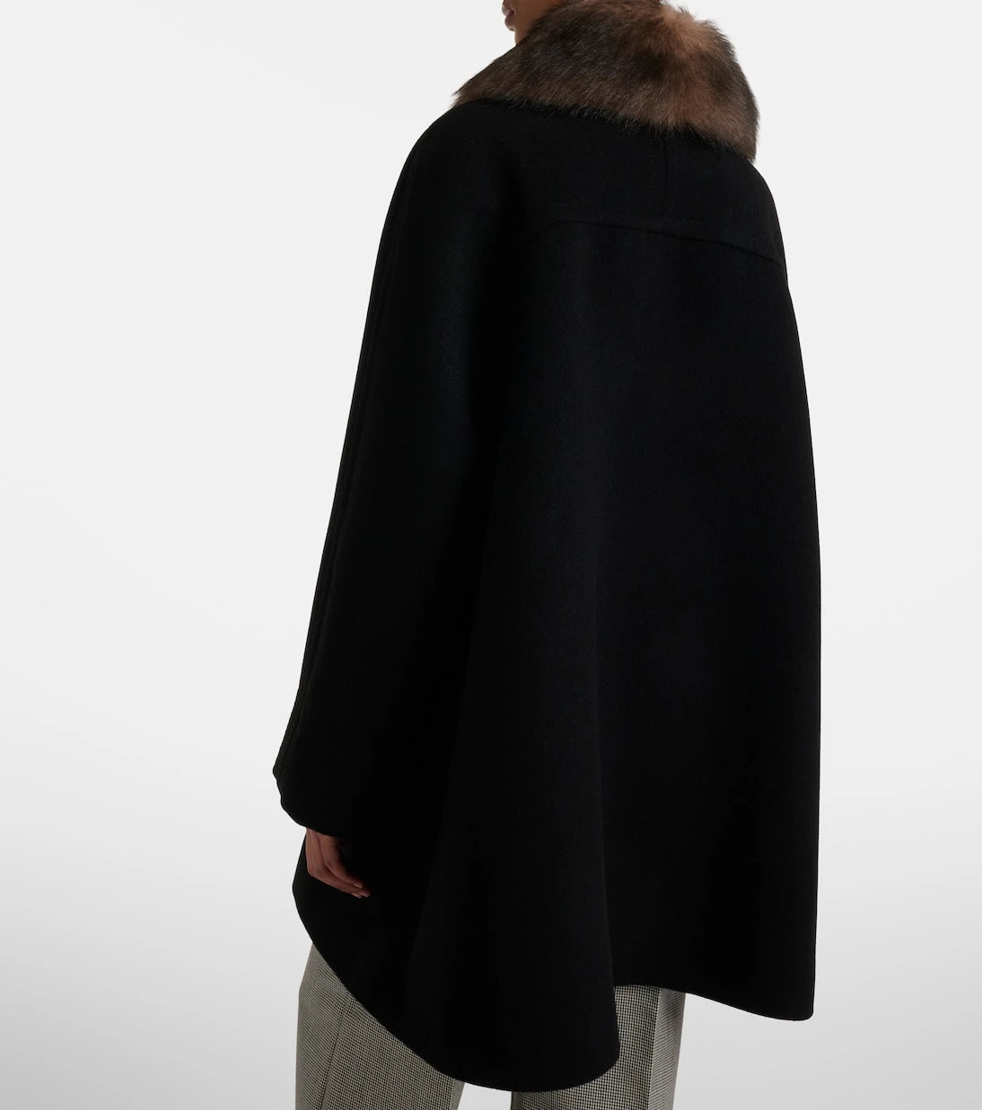 Valentino - Shearling-trimmed virgin wool coat